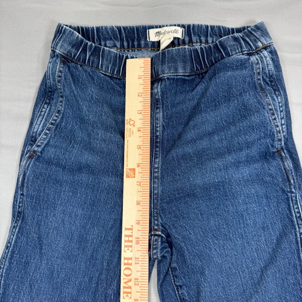 Madewell High Rise Elastic Waist Straight Leg Pull On Jeans Women's Med Size 23‎ - Picture 6 of 9